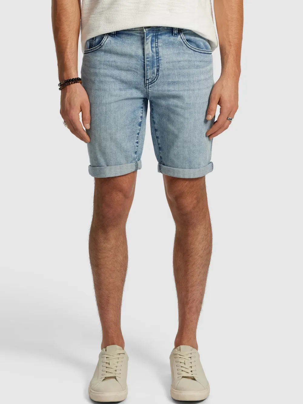 Light Blue Casual Style Denim Short
