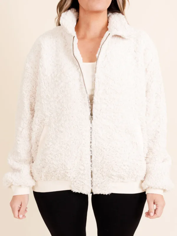 Plush Light Apricot Patchwork Ribbed Jacket