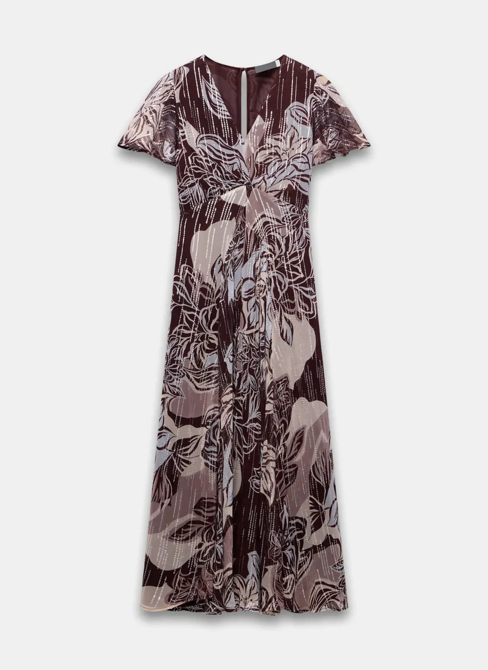 Casual Style Brown Floral Print Maxi Dress