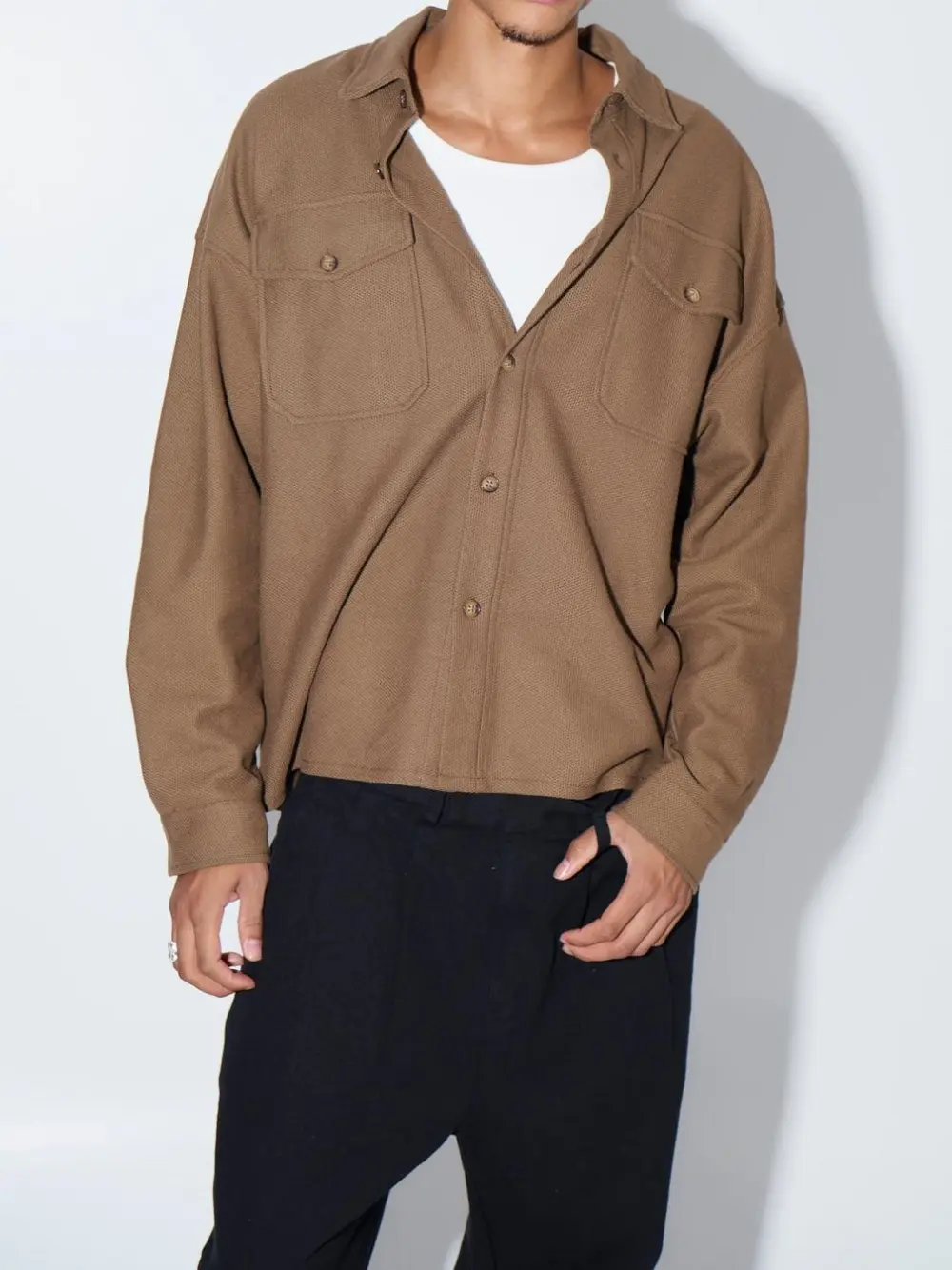 Casual Soft  And Comfortable Khaki Shirt