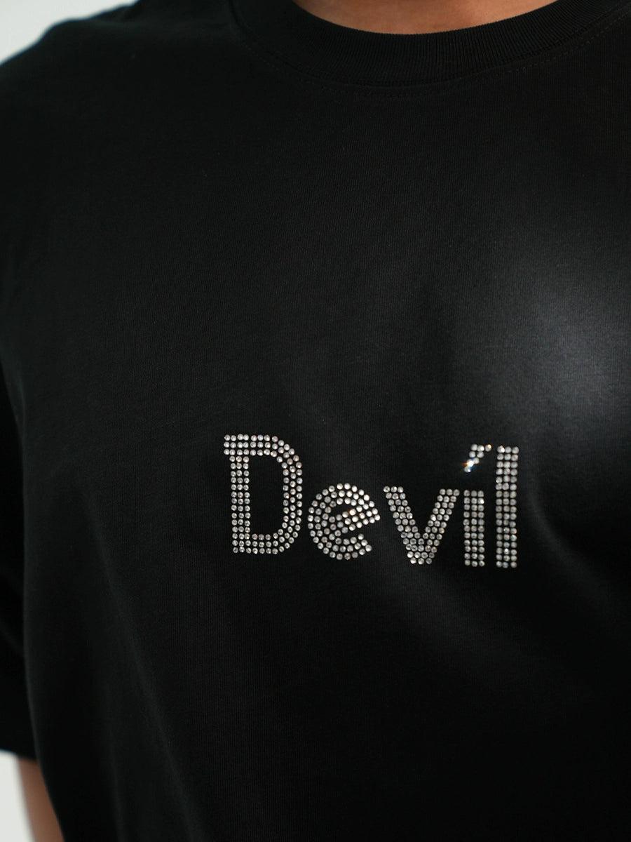 Devil Text Oversized T-Shirt