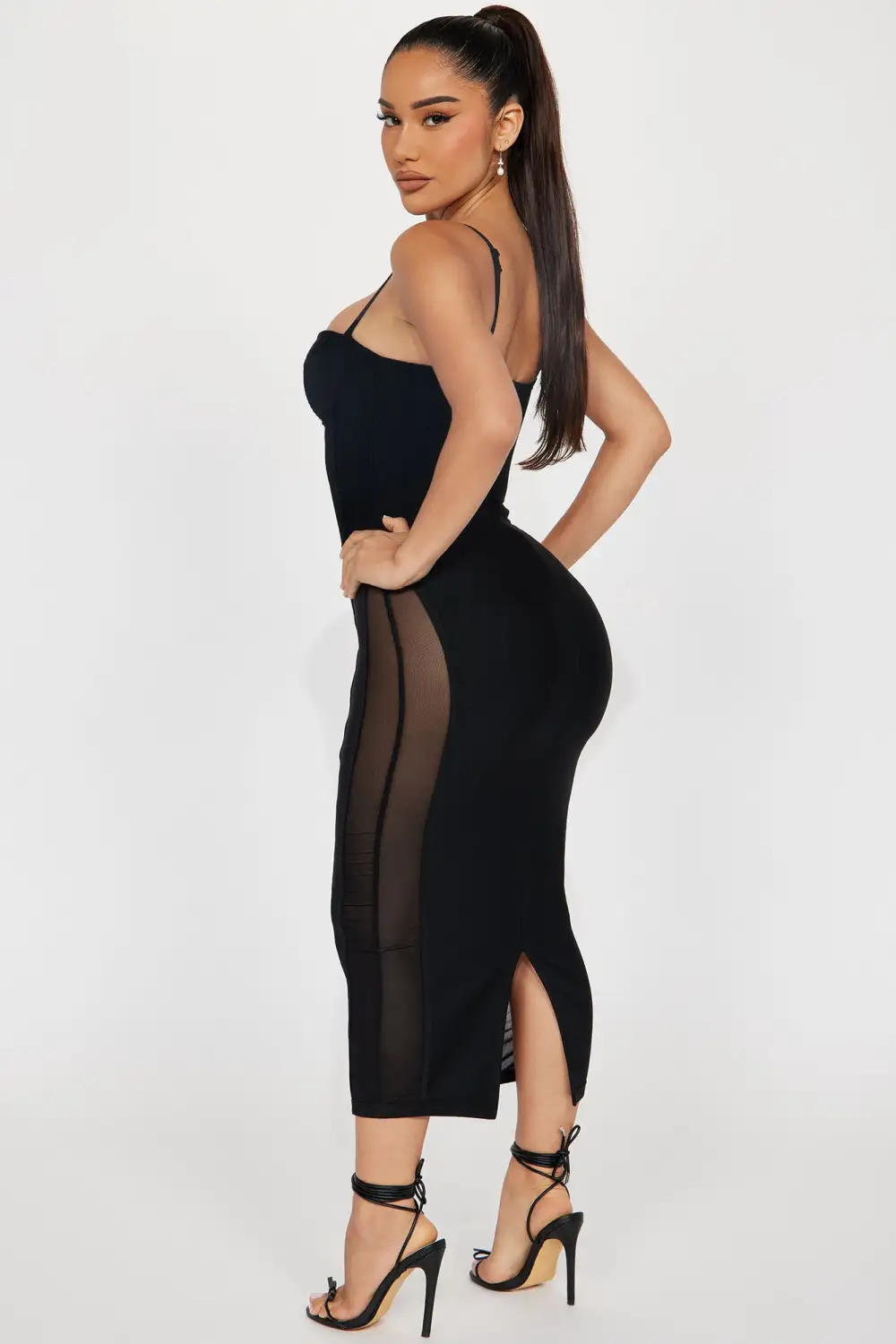 Mickie Bandage Midi Dress - Black