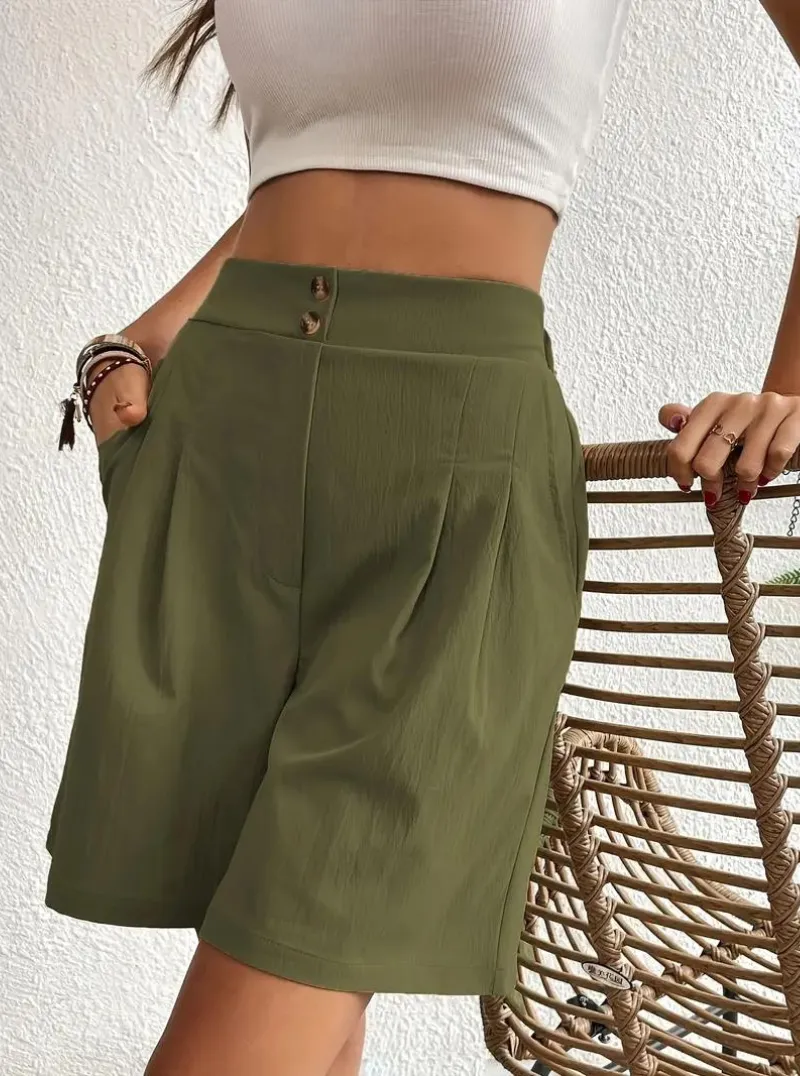 High Waisted Pleated Shorts