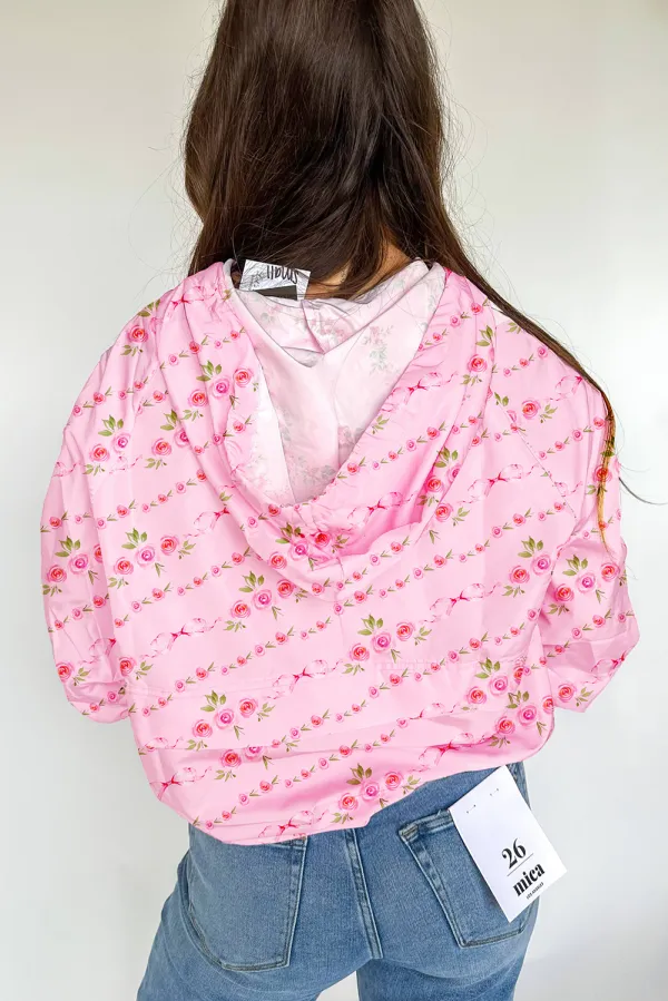 Floral Zip Detail Hoodie