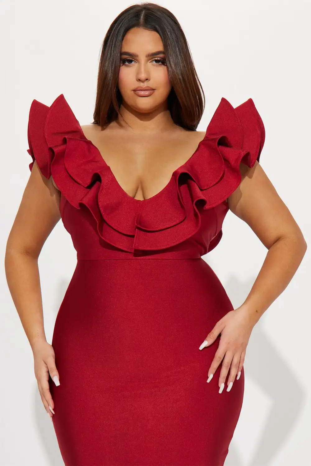 Pixie Bandage Midi Dress - Red