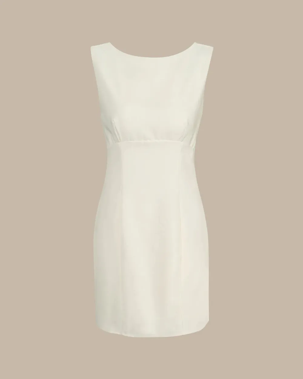 Boat Neck White Dress