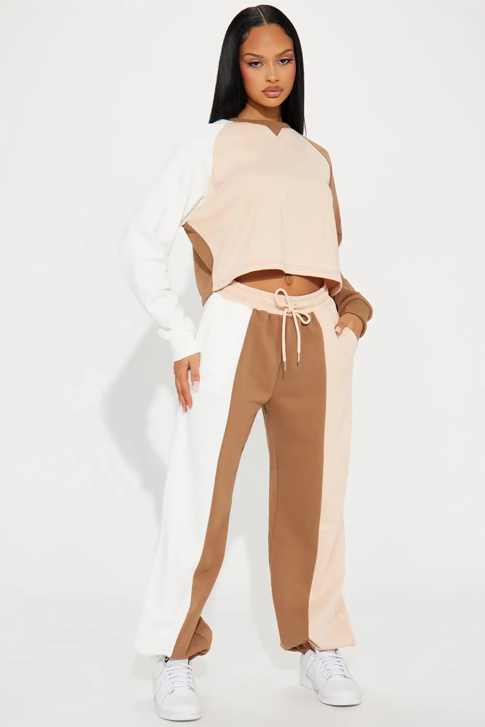 Leaving You Behind Jogger Set - Taupe/combo
