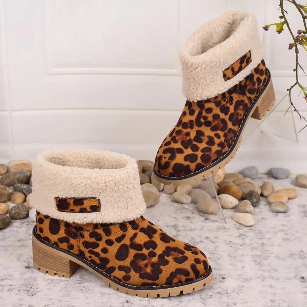 Print Plush Lined Boots
