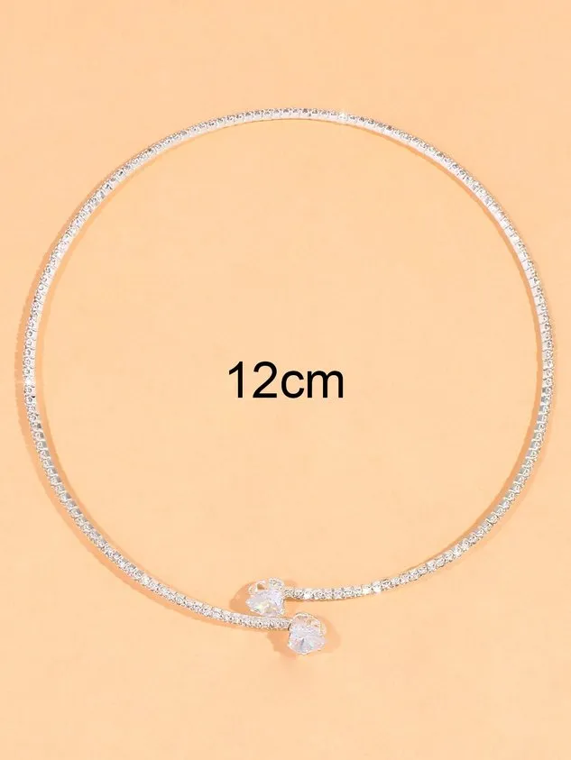 Banquet Party Full Diamond Choker Necklace Valentine's Day New Year Wedding Jewelry