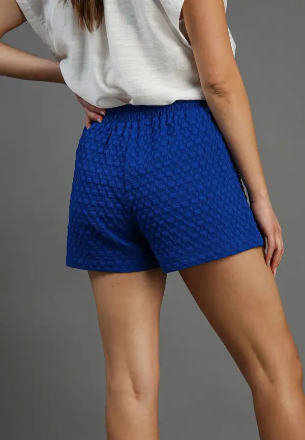 Pleated Shorts In Royal Blue