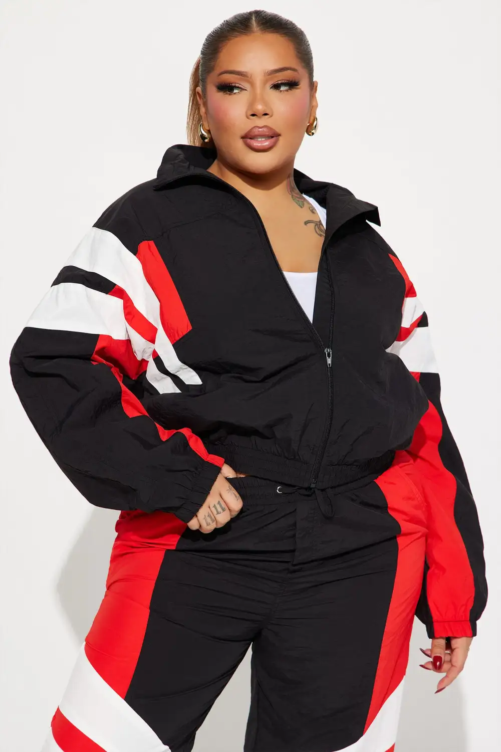 Berkley Windbreaker Pant Set - Black/combo
