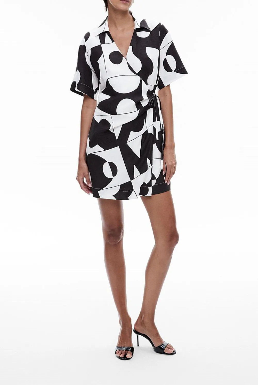 Retro Bow Tie Color Block Dress