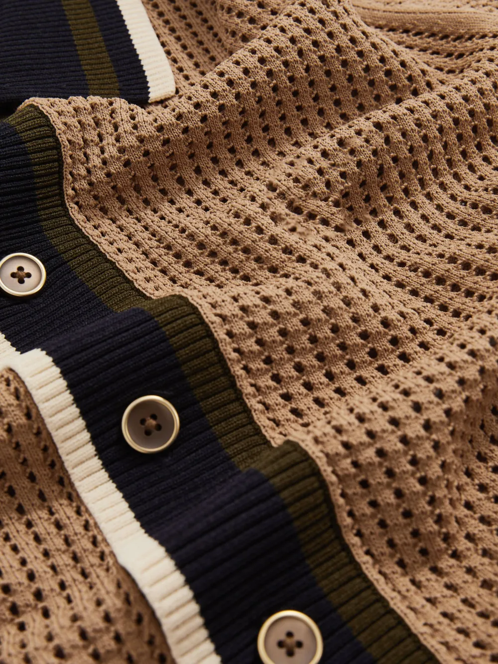 Vacation Breathable Crochet Fabric Men's Shirt