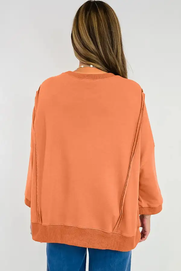 Easygoing Relaxed Floral Bow Accent Patchwork Sweatshirt