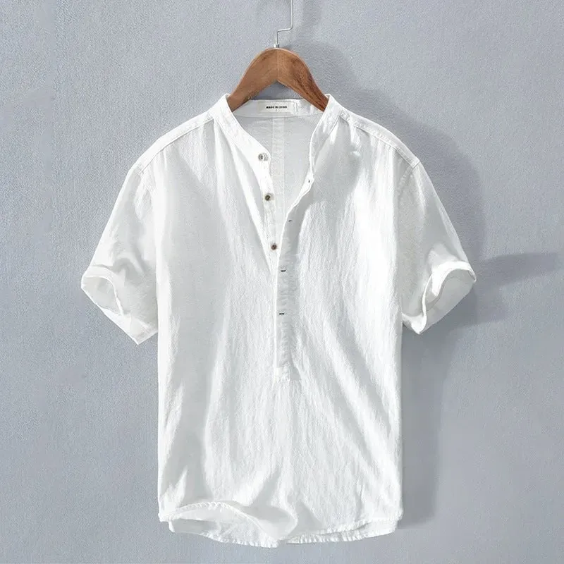 Men's New Linen Casual Short Sleeve Shirt