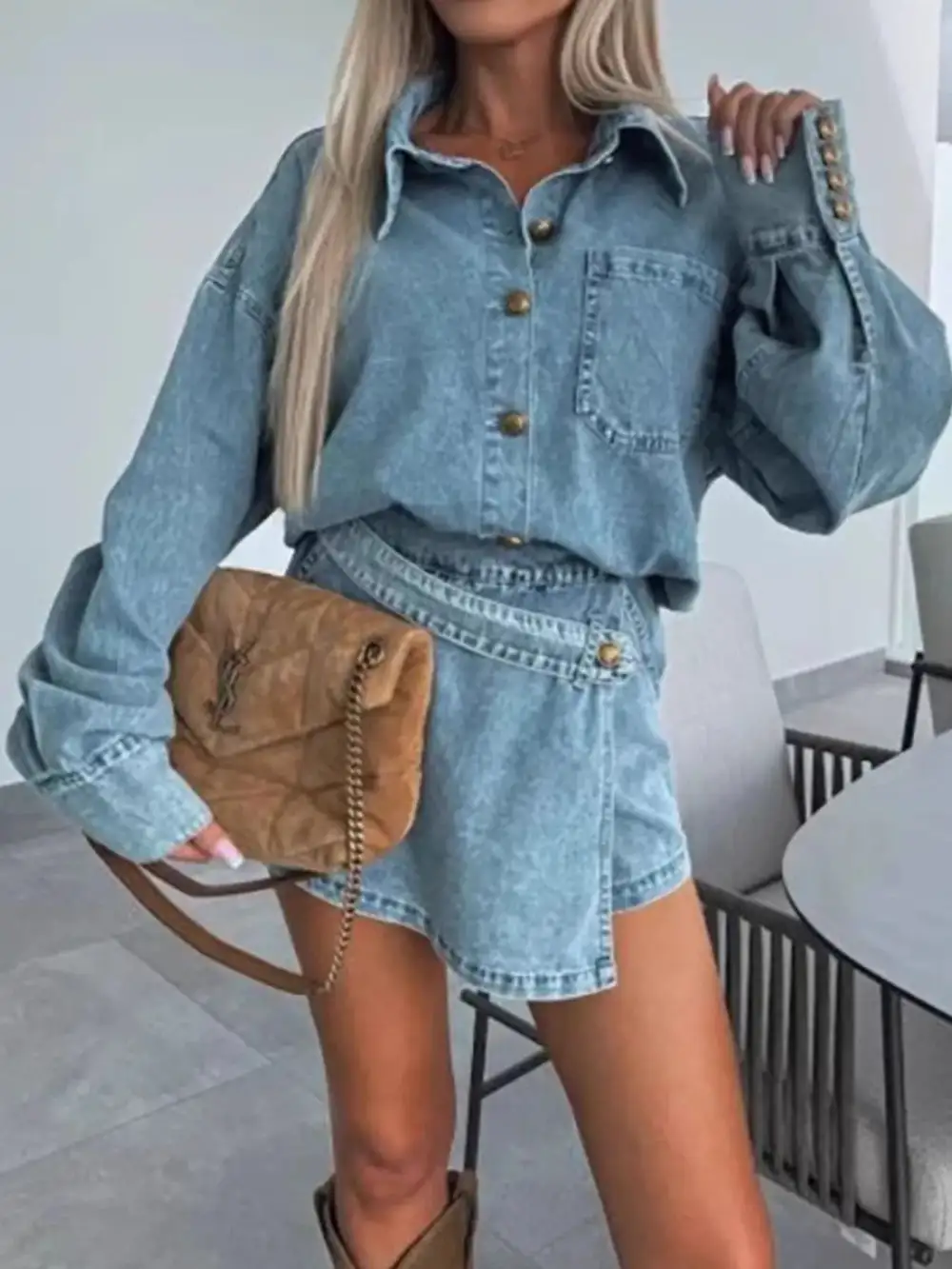 Button Front Relaxed Coordinated Set