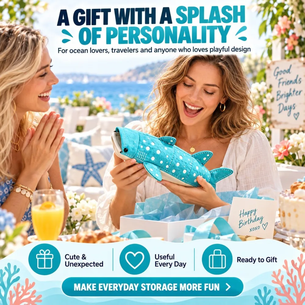 Shark shaped storage bag