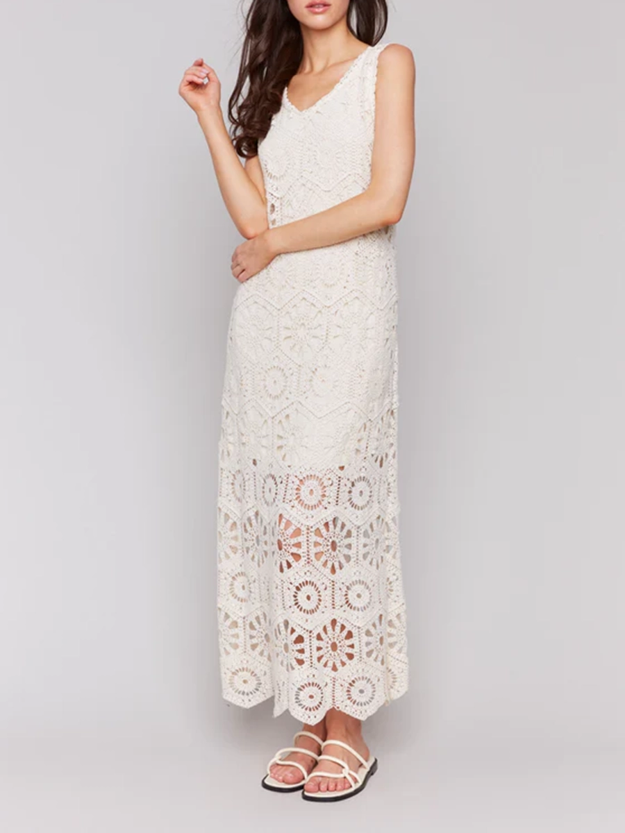 Cotton Casual Hollow Dress For Women