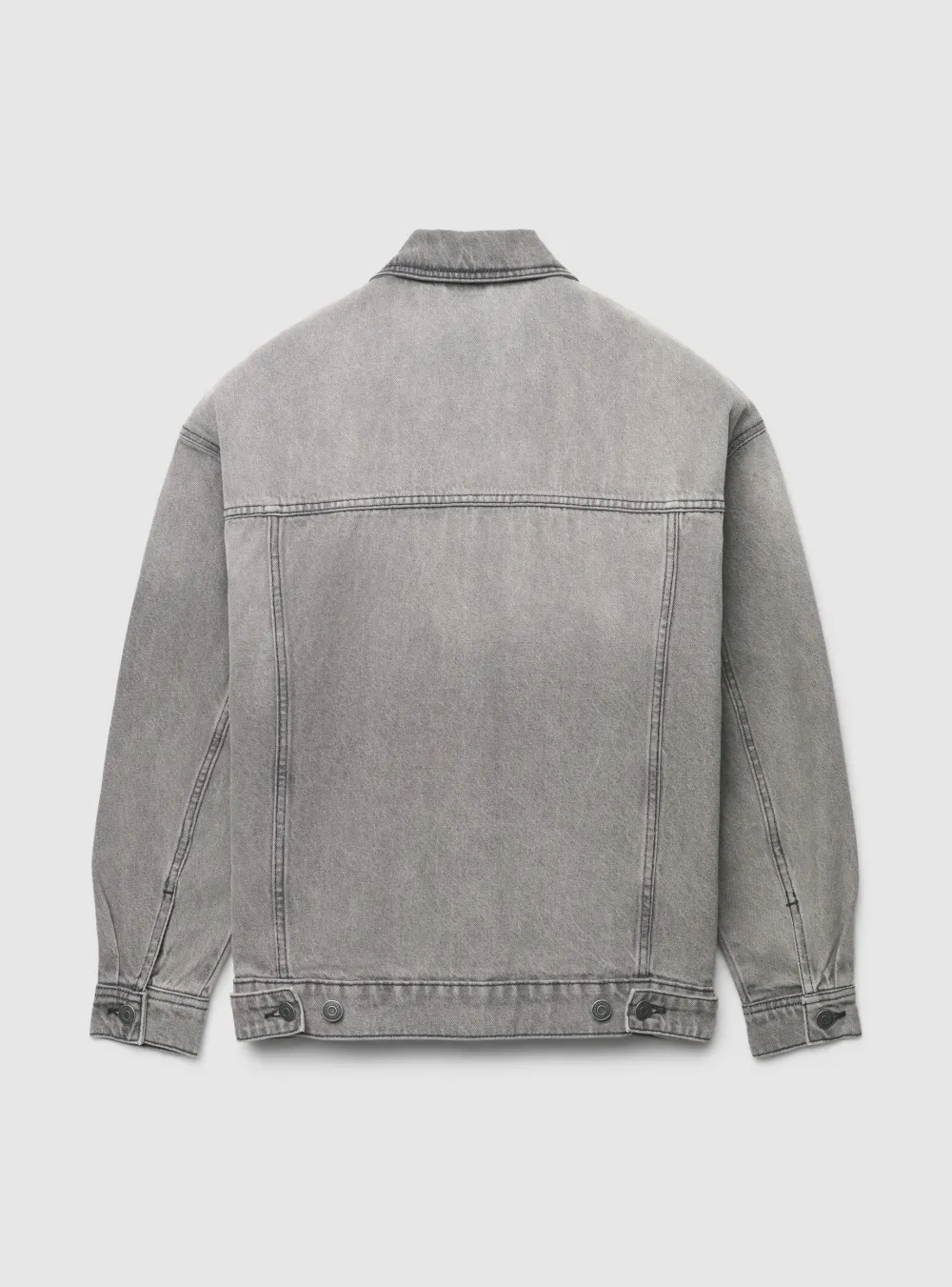Faded Oversized Denim Utility Jacket