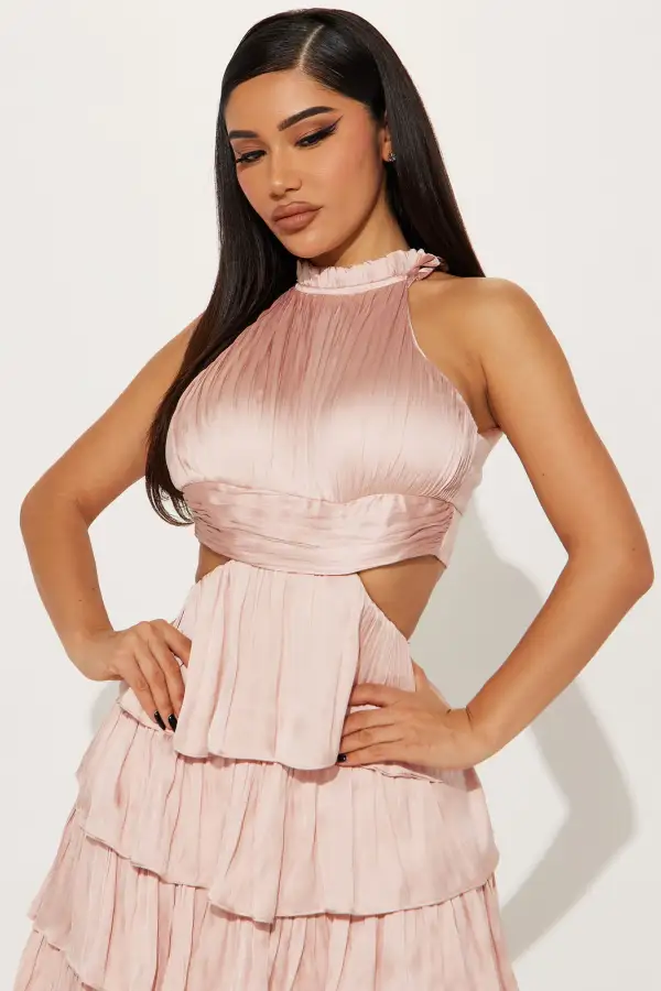 Sweet Nothings Ruffle Maxi Dress - Blush