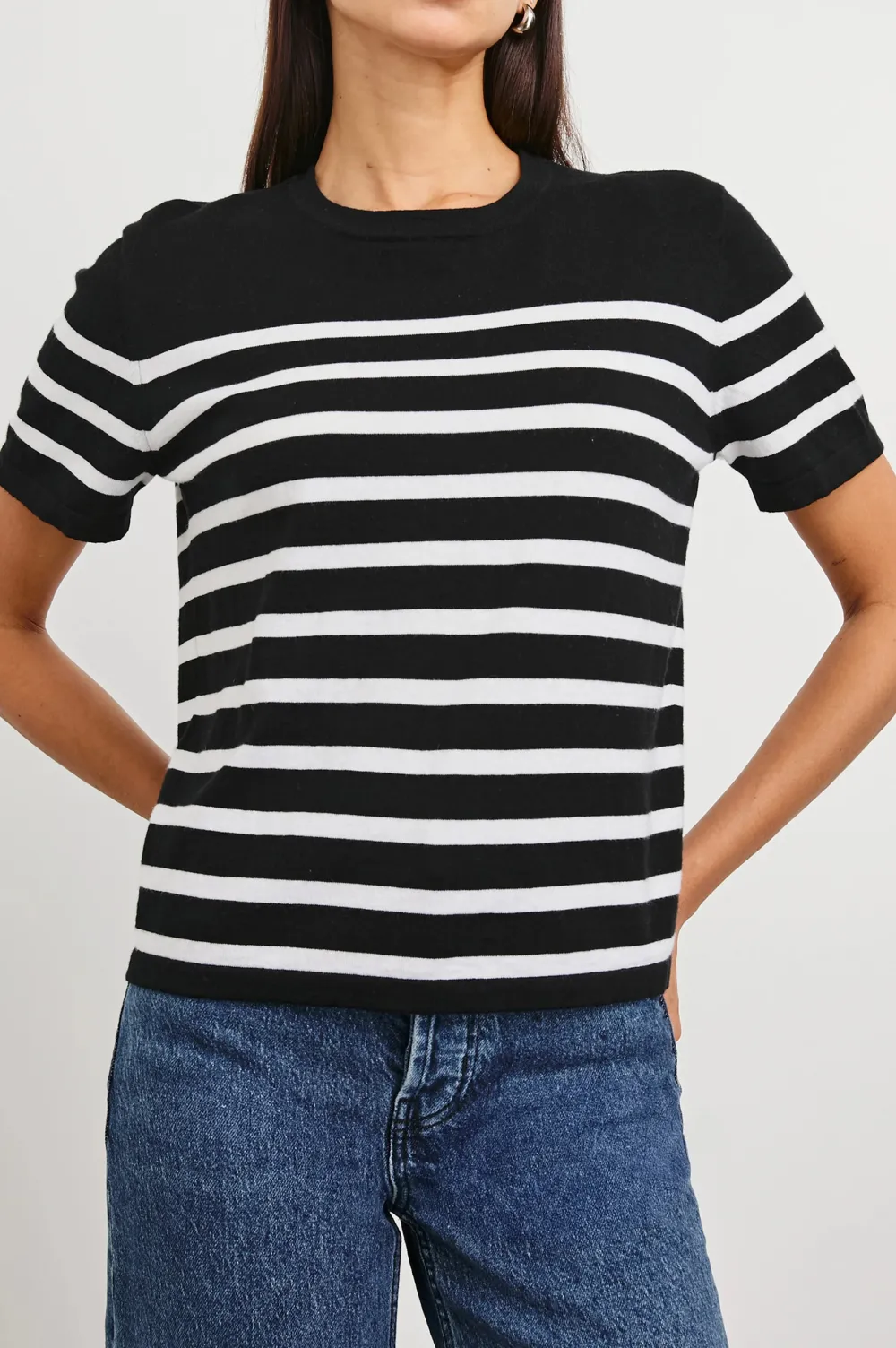 Pure Cotton Striped Printed Women's T-Shirt