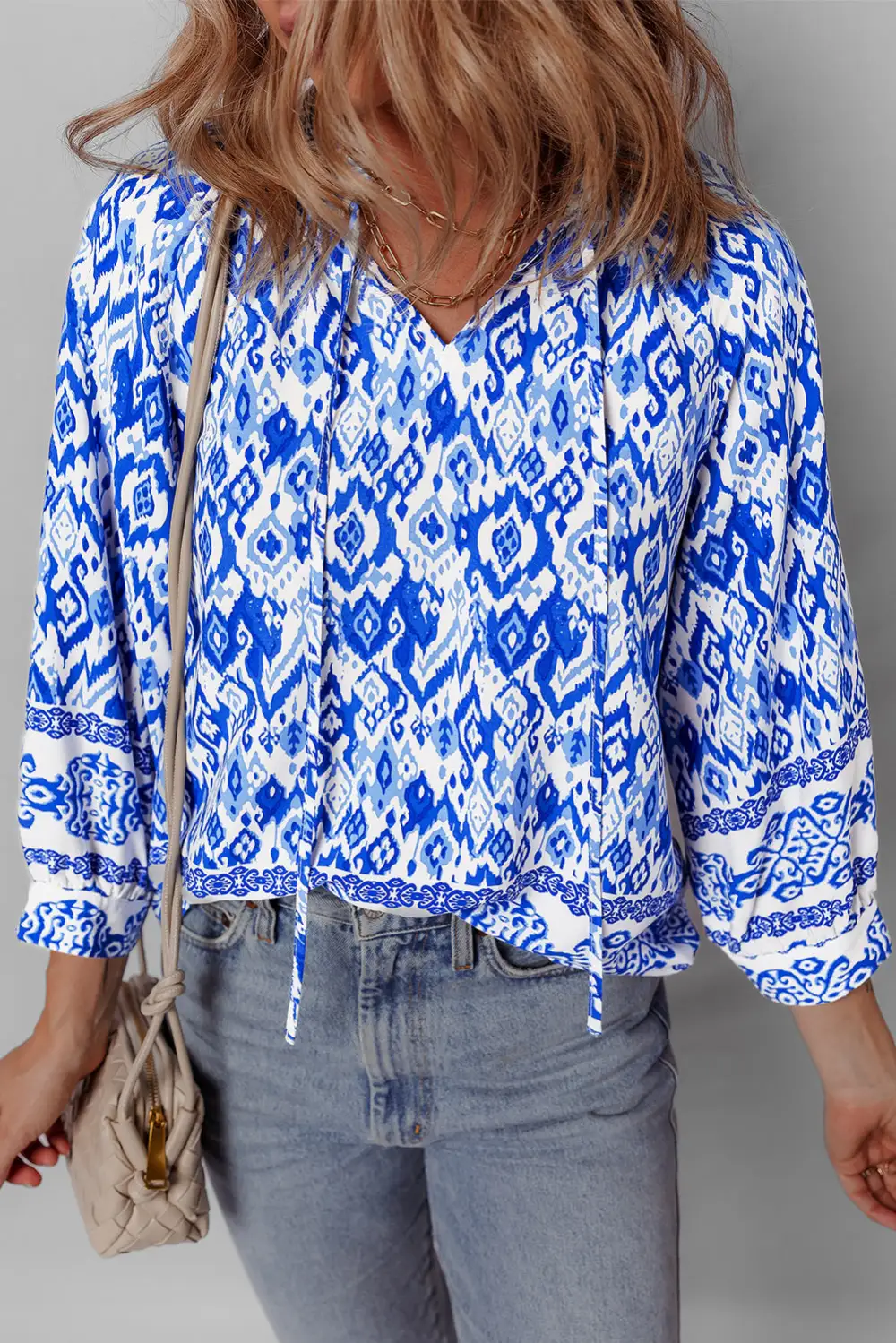 Abstract Print Boho Blouse