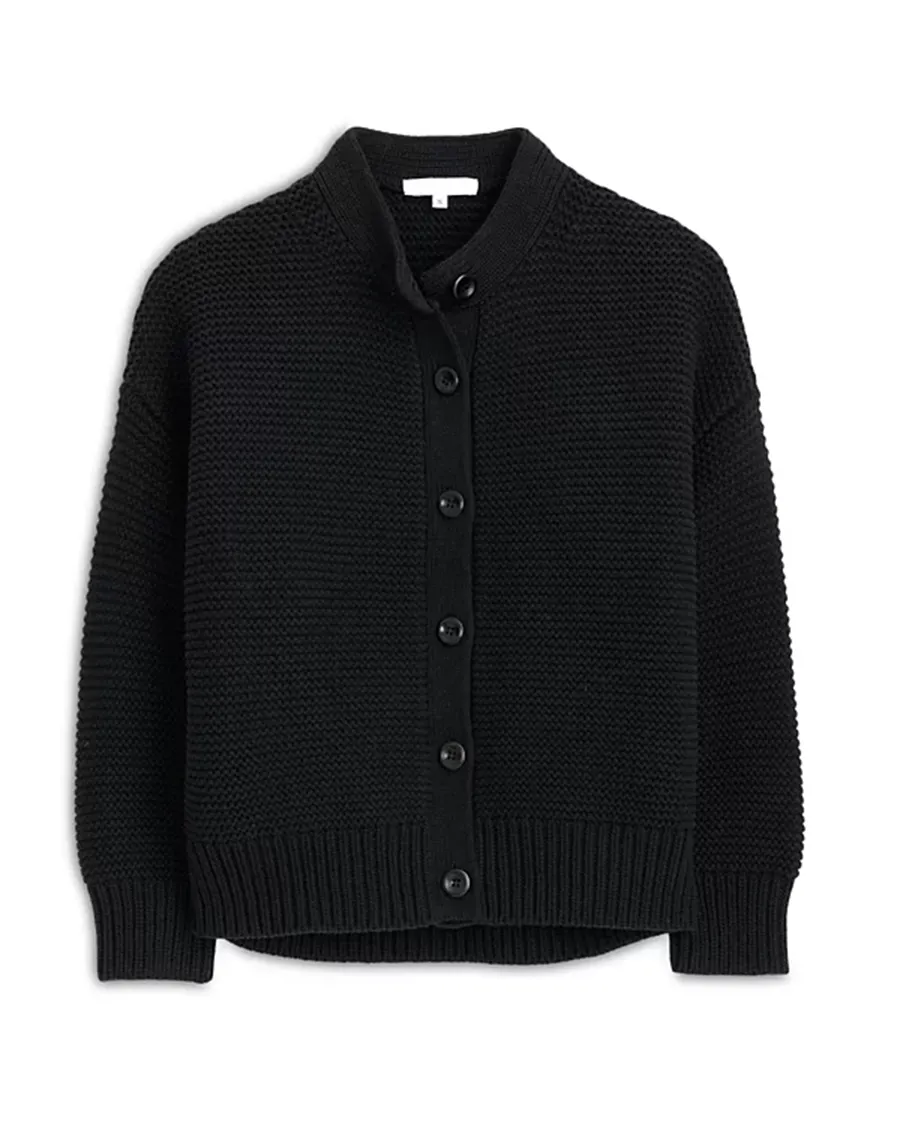Casual Style Crewneck Cotton Cardigan