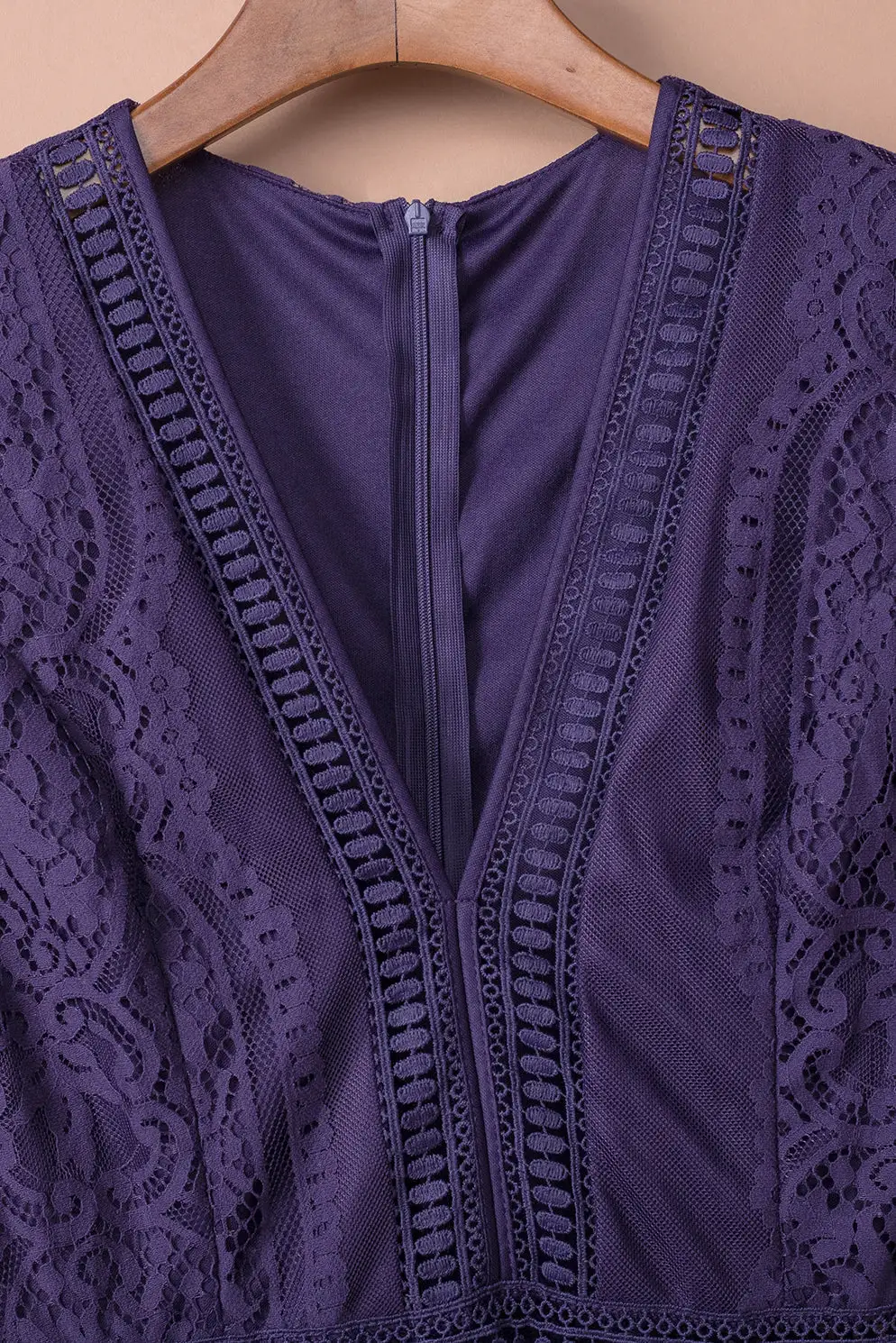 V-Neck Lace Maxi Dress