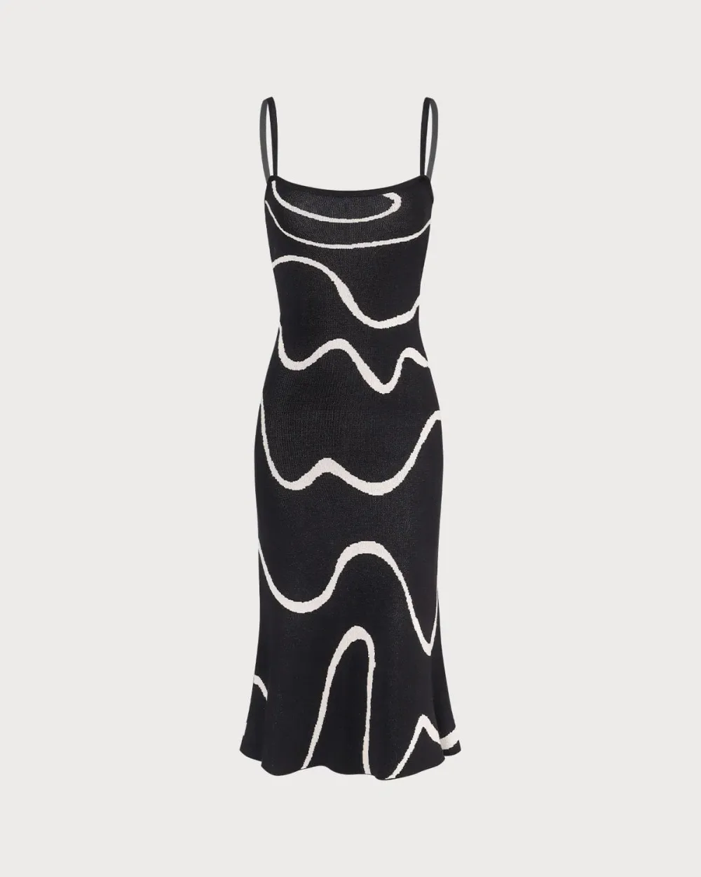 Slim Fit Black And White Dress