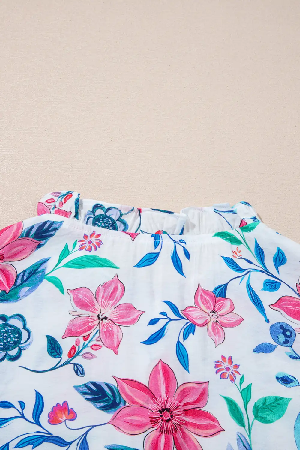 Floral Lace Trim Button Front Shirt Blouse