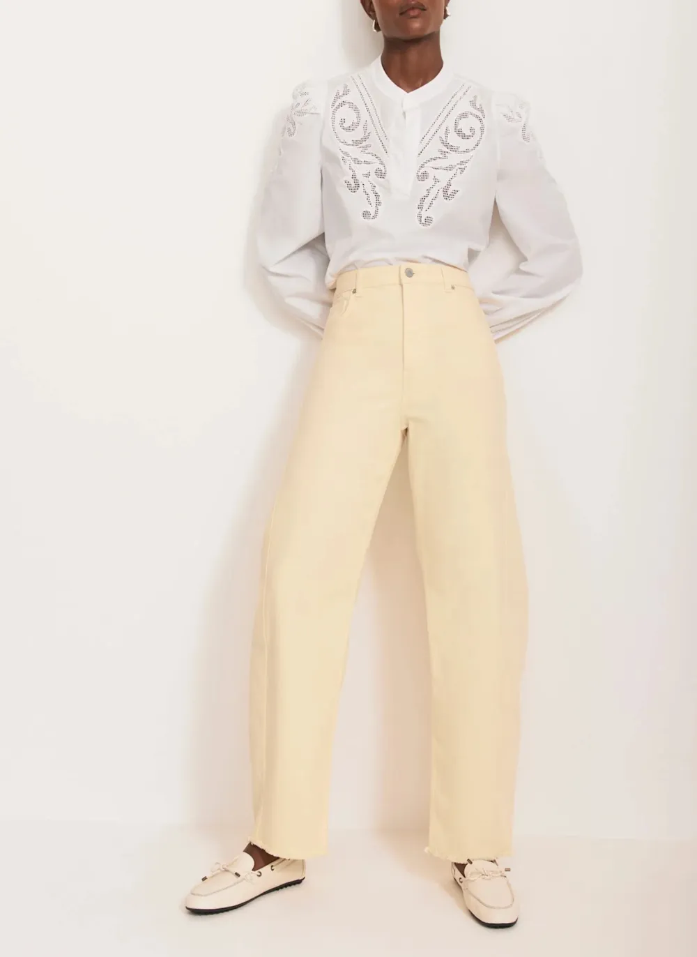 Casual Style Wide-Leg Jeans
