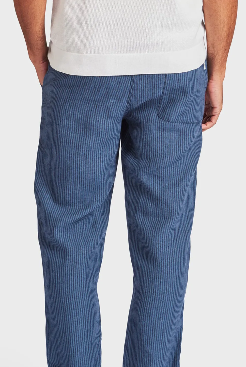 Riviera Linen Pant- Bluegrass/navy