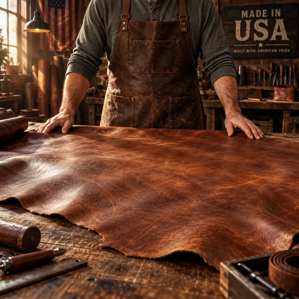 100% Handmade Full-Grain Buffalo Leather Belt – Built to Last