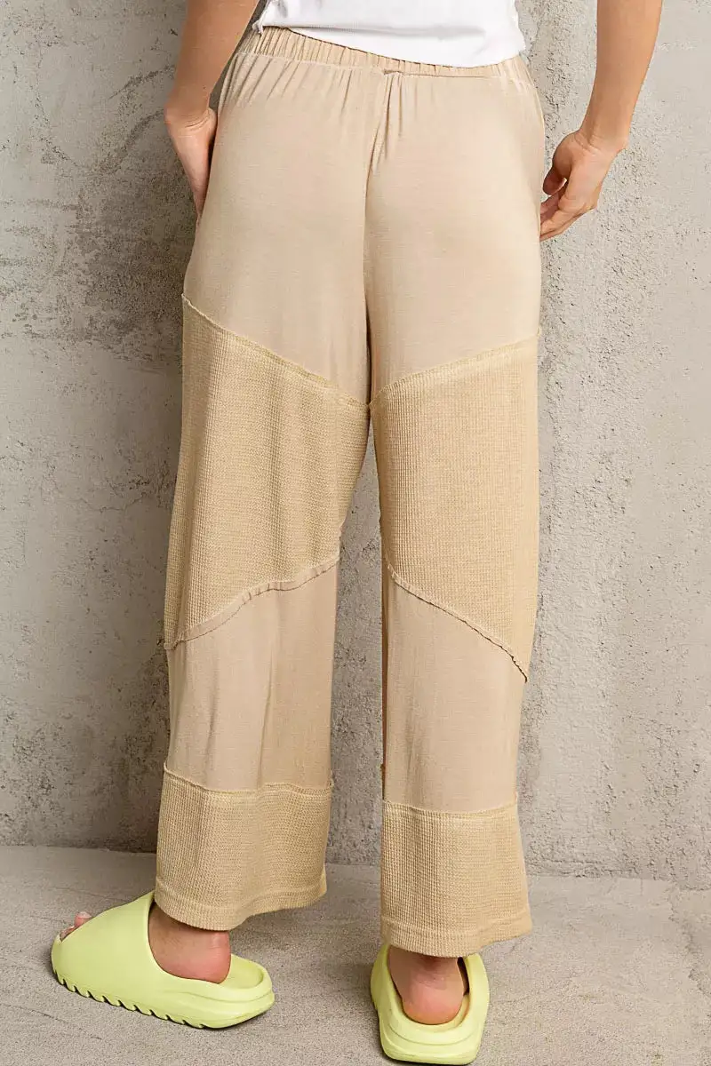 Elastic Waistband Wide Leg Pants With Drawstring
