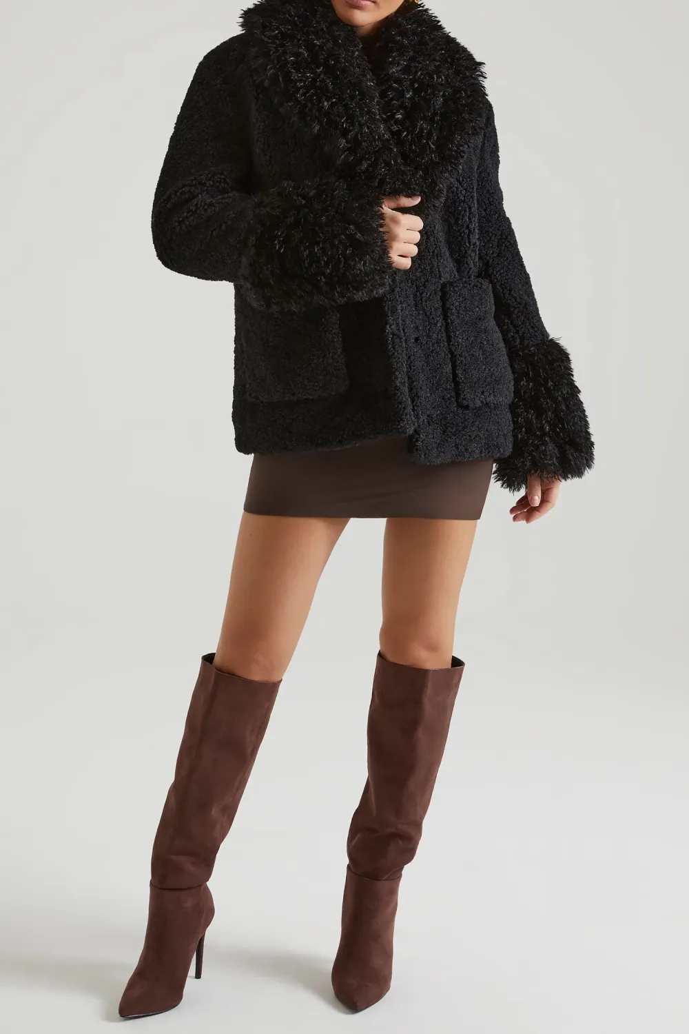 Ladies Loose Thickened Lamb Wool Coat