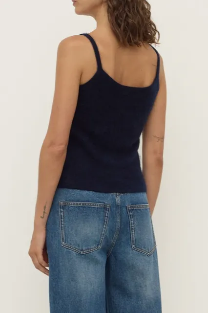 True Navy Merino Wool Scoop-Neck Tank