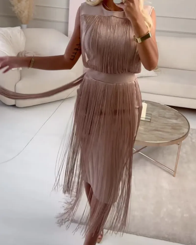 Easy Fit Midi Layered Look Dress