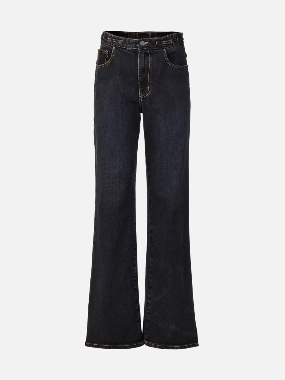 Pocketed Button Mid-Rise Jeans
