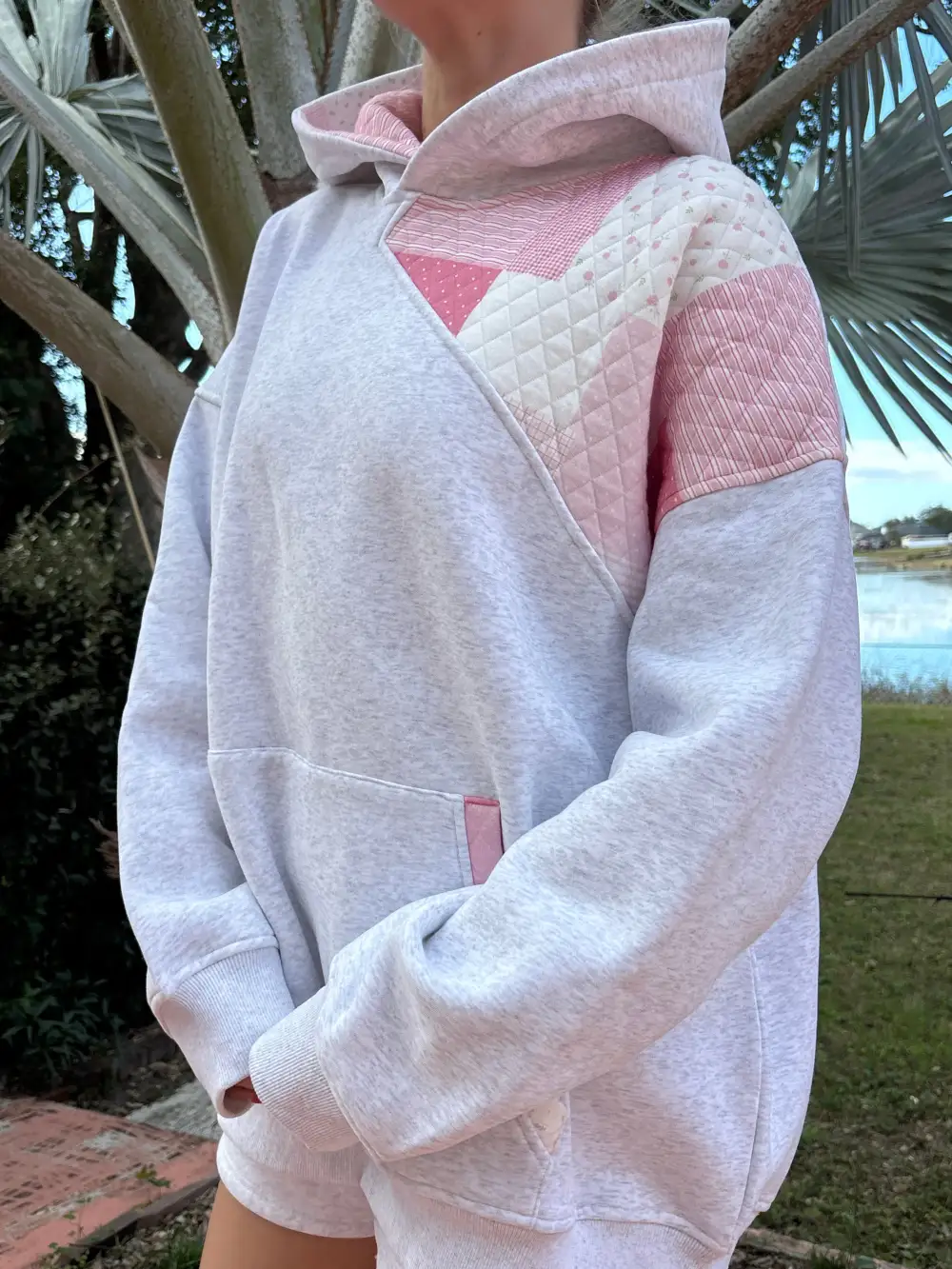 Everyday Quilted Patchwork Hoodie