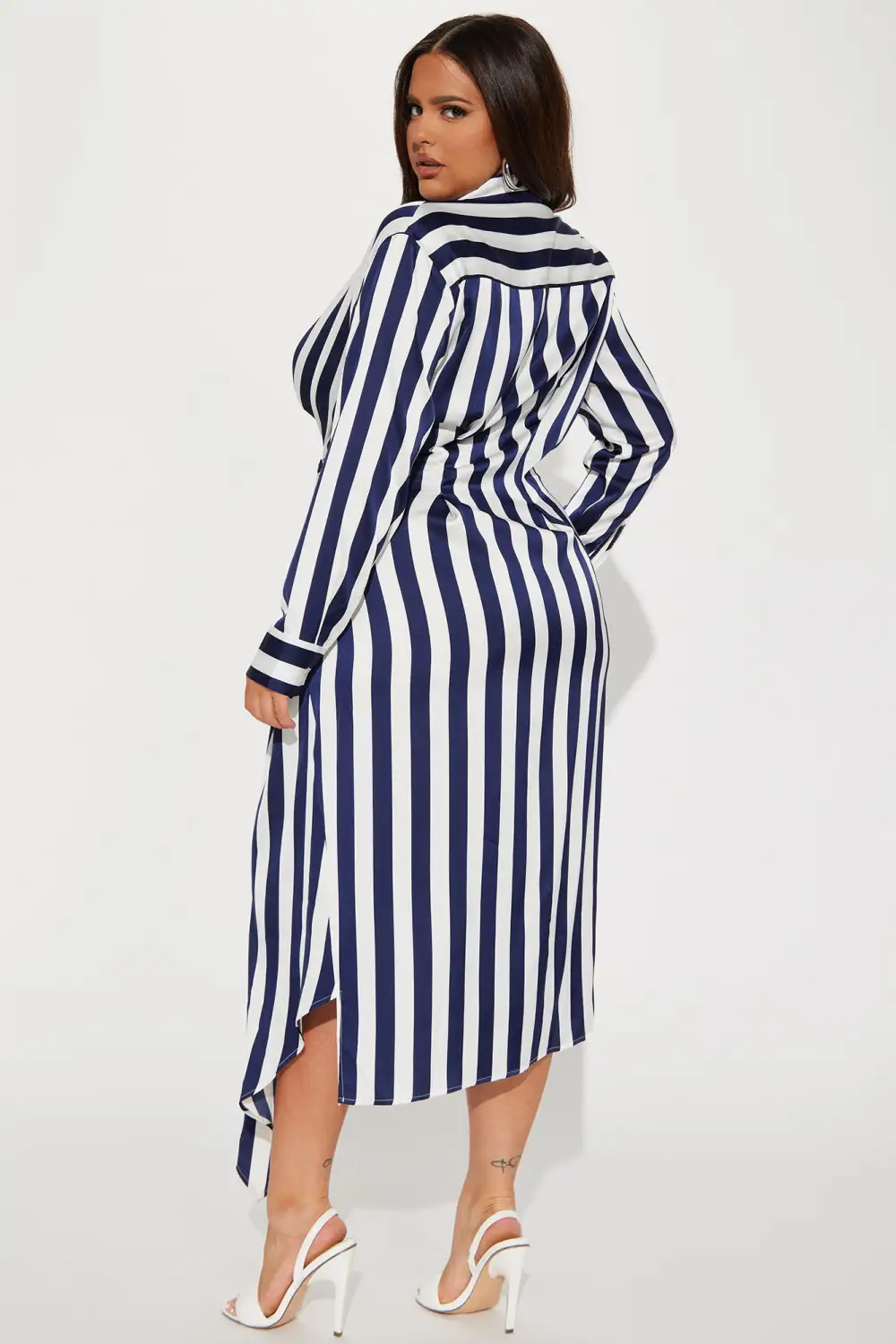 Unattached To You Midi Dress - Navy/combo