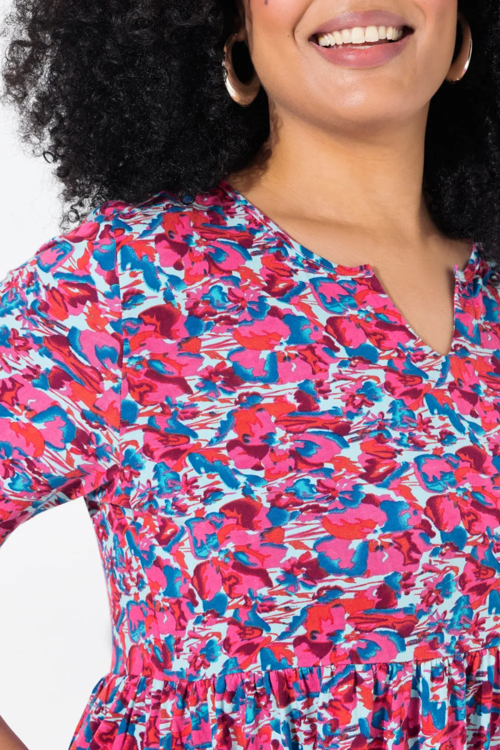 Round Neck Dress With A Large Skirt