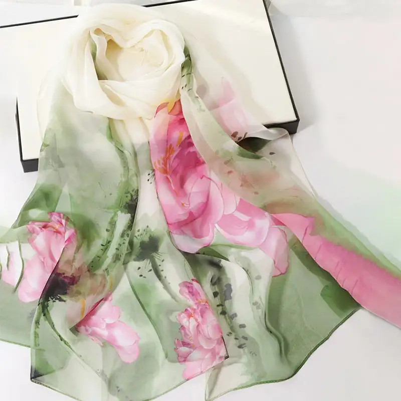 Floral Lotus Print Scarf