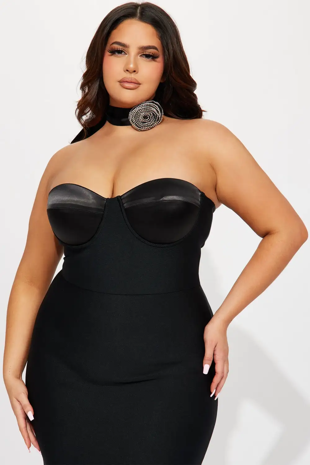 Divine Bandage Maxi Dress - Black