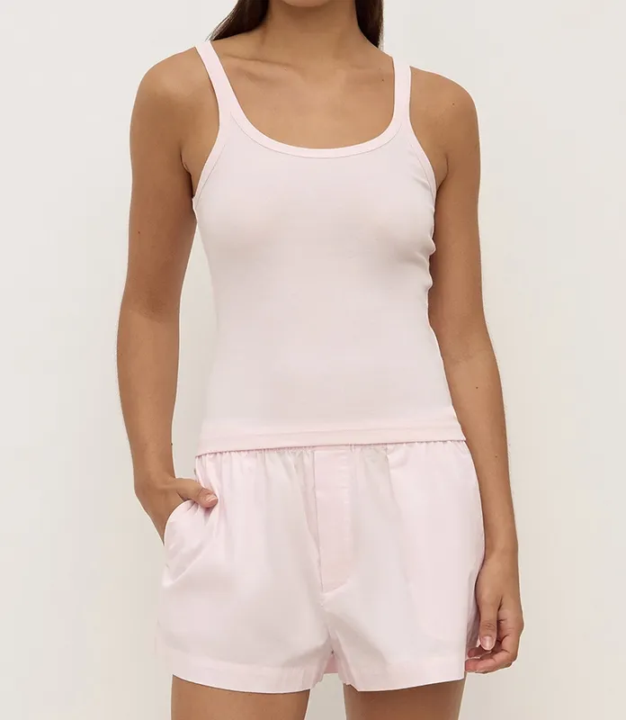 Blossom Ribbed Scoop-Neck Tank
