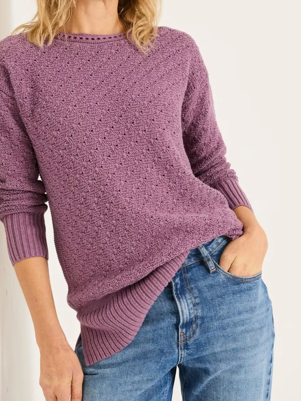 Farryn Purple Farryn Knitted 100% Cotton Knitted Jumper