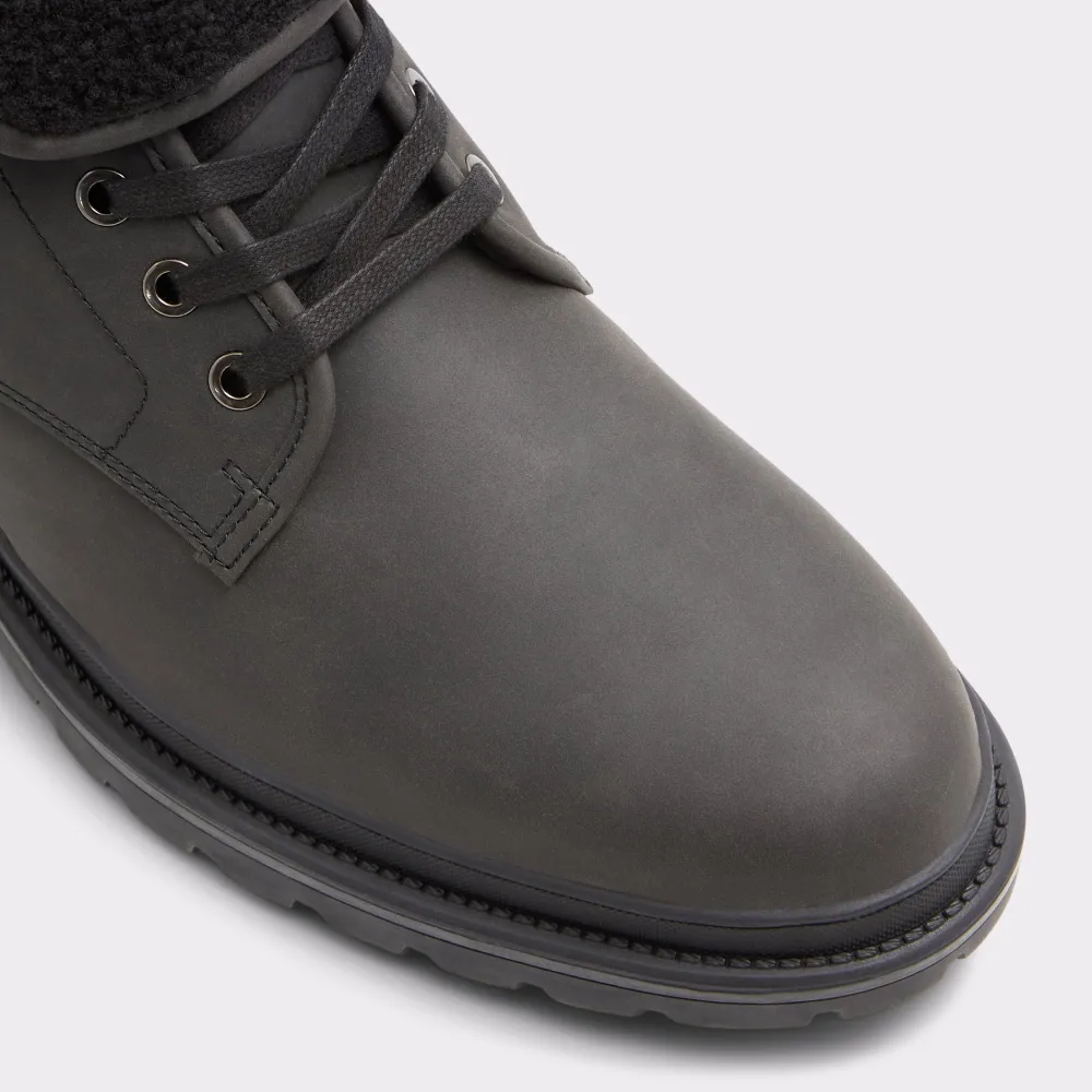 Black Suede Low Heel Lace-Up Men's Boots