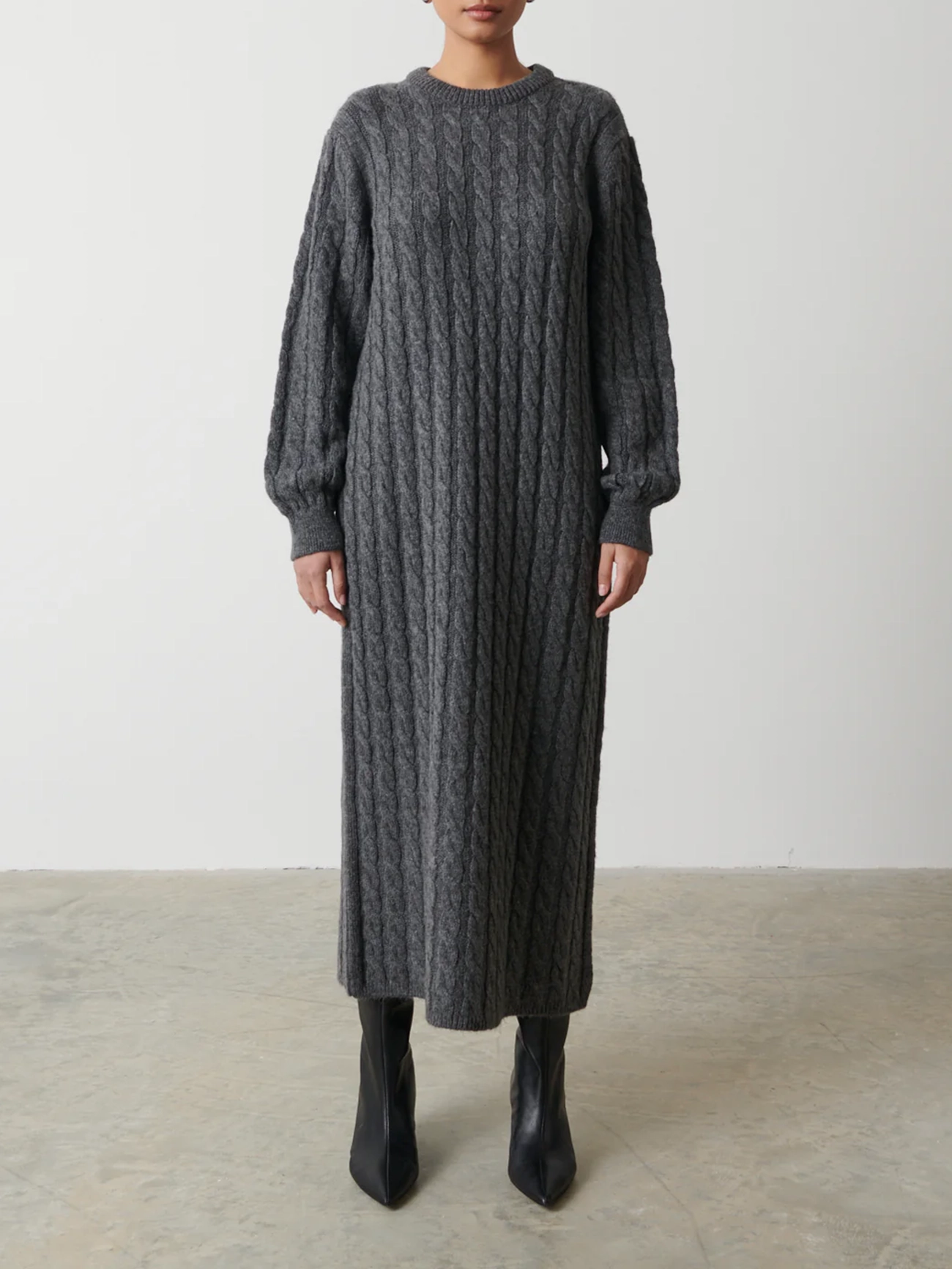 Cable Knit Midi Dress