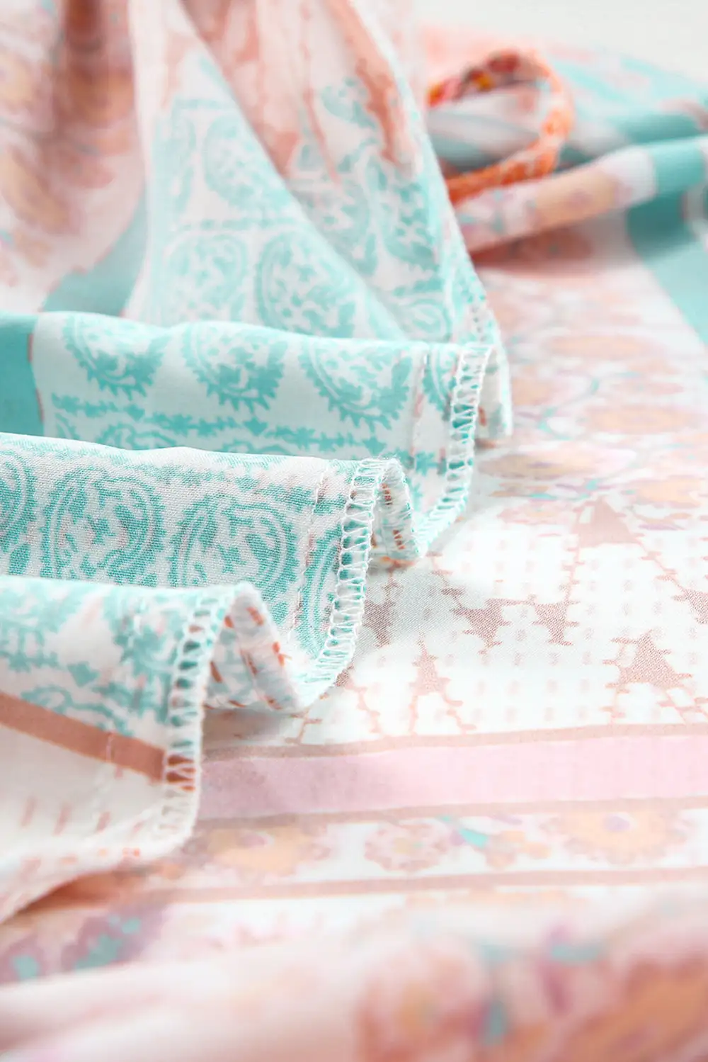 Boho Patchwork Print Square Neck Dress