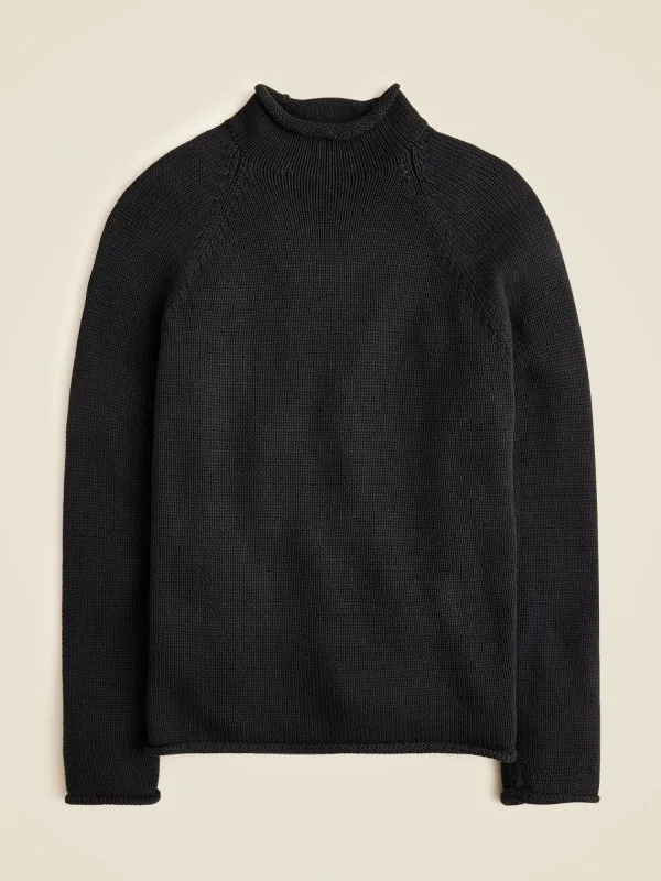Black Mock Neck Knit Sweater