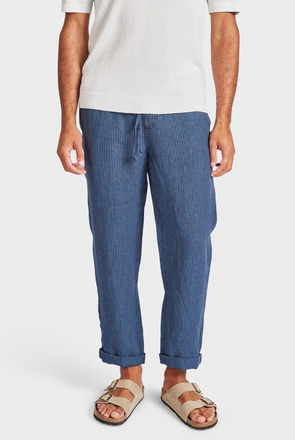 Riviera Linen Pant- Bluegrass/navy